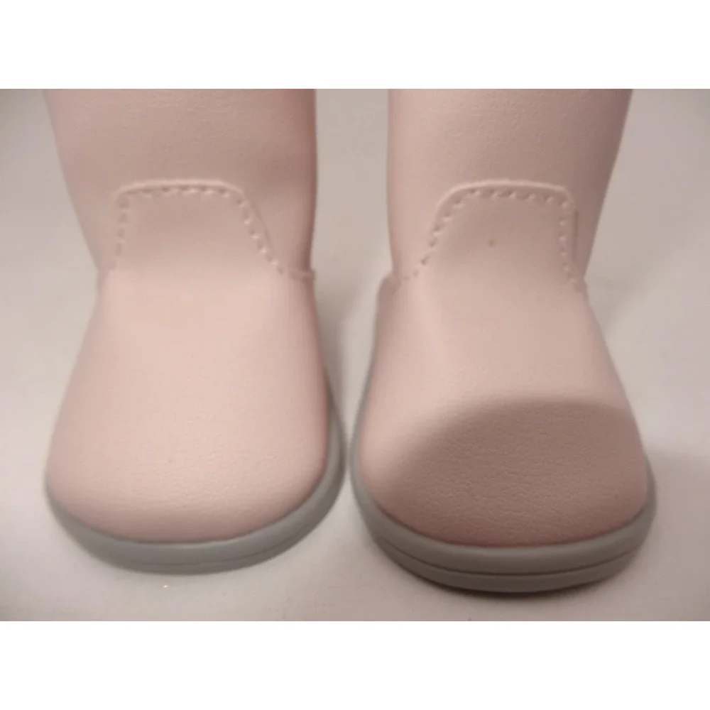 American Girl Pink Tall Boots Winter Sparkles Faux Leather Grey Sole Accessory